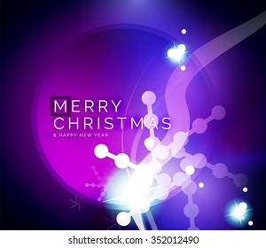 Holiday blue abstract background, winter snowflakes, Christmas and New Year design template, light shiny modern vector illustration