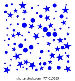 Holiday Blue confetti Dotted and Starry background. Bubbles Circle Dots. Network design, technology science, vector illustration. Perfect for Logo, Banner, Icon, Holiday, New year Background.