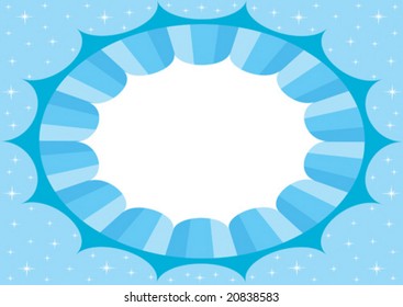 holiday blue frame/background with stars.