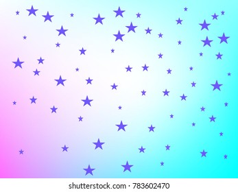 Holiday blue starry in pink, turquoise background. Tiny stars. Confetti celebration, Falling blue abstract decoration for party, birthday celebrate, anniversary or event, festive. Festival decor.