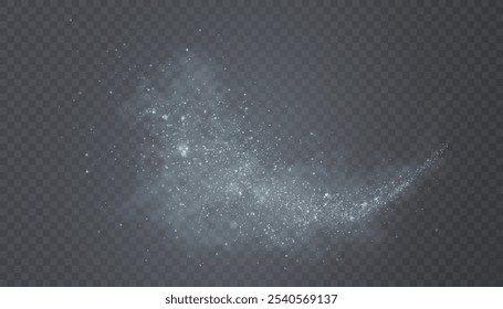 Holiday bokeh and glitter effect with bright dust particles and glare isolated on transparent background. Vector star cloud with glare and glitter.