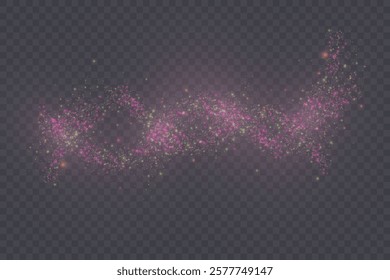 Holiday bokeh and glitter effect with bright dust particles and glare isolated on transparent background. Vector star cloud with glare and glitter.