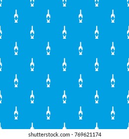 Holiday bottle pattern repeat seamless in blue color for any design. Vector geometric illustration