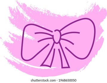 Holiday bow, icon illustration, vector on white background
