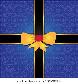 Holiday bow on pattern background ,Vector