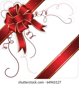 Holiday bow and ribbon, illustration