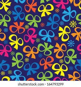 holiday bows and snowflakes seamless pattern