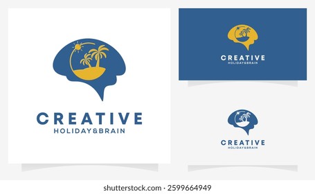 Holiday and Brain Logic logo design ideas. Creative vector illustration based icon template.	
