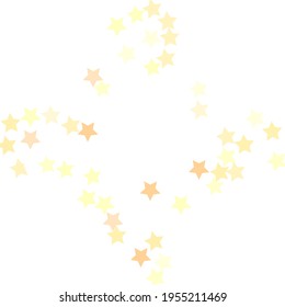 Holiday Bright Original Night Background. Pastel White Orange Yellow Golden Bohemian Shiny Magic Stars Texture Illustration. Christmas Sky Seamless Vector. Party Simple Geometrical Shape Backdrop.