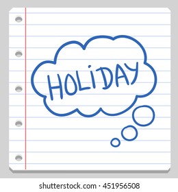 Holiday Bubble Text School Doodle Icons Hand vector illustration sketch.