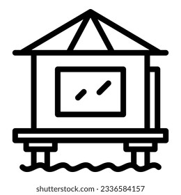Holiday bungalow icon outline vector. Summer villa. Beach island
