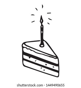 holiday cake freehand drawing vector sketch