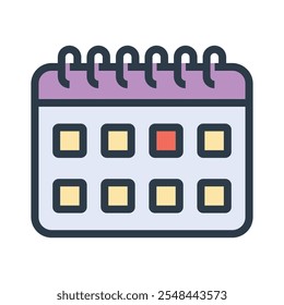 Holiday calendar icons, minimalist vector illustration and transparent graphic element. Isolated on white background