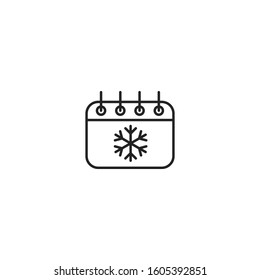 Holiday calendar line vector icon