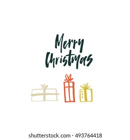 Holiday calligraphy - Christmas design element. Vector clipart. New Year decoration. 