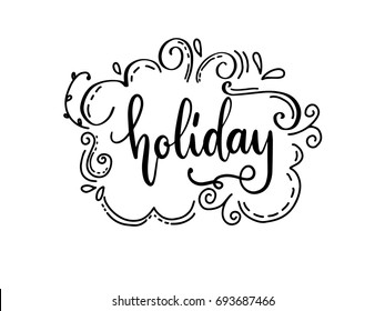 Holiday Calligraphy Hand Lettering Vector