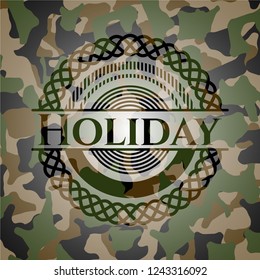 Holiday camo emblem