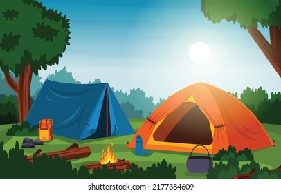 Holiday Camp Tent Outdoor Adventure Beautiful Nature Landscape