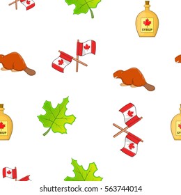 Holiday in Canada pattern. Cartoon illustration of holiday in Canada vector pattern for web
