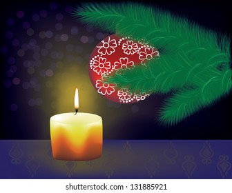 Holiday Candle Illustration