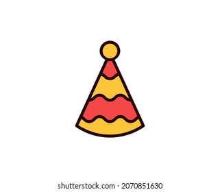 Holiday cap flat icon. Single high quality outline symbol for web design or mobile app.  Holidays thin line signs for design logo, visit card, etc. Outline pictogram EPS10