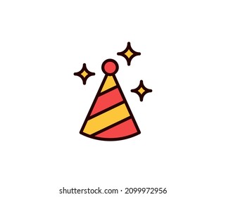 Holiday cap flat icon. Single high quality outline symbol for web design or mobile app.  Holidays thin line signs for design logo, visit card, etc. Outline pictogram EPS10
