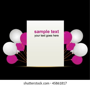 holiday card with balloons