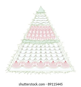 Holiday card with a Christmas fir. Background for the congratulations.