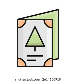 Holiday card with a Christmas tree design, perfect for sending greetings.