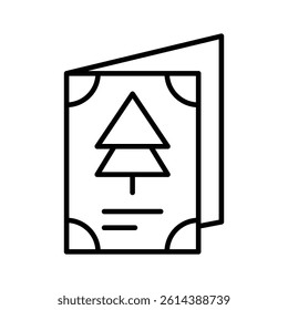 Holiday card with a Christmas tree design, perfect for sending greetings.