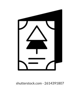 Holiday card with a Christmas tree design, perfect for sending greetings.
