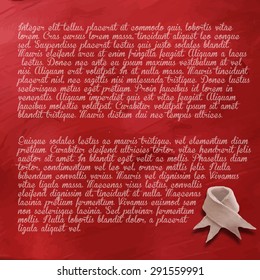 Holiday card concept with white present on red background and space for text. Vector illustration. Plasticine modeling.