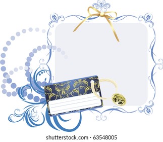 Holiday card in the decorative frame. Vector