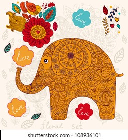 Holiday card with elephant