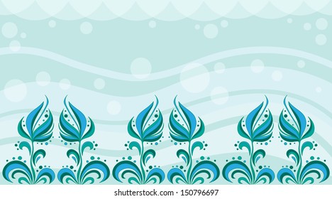 holiday card with floral ornament, vector