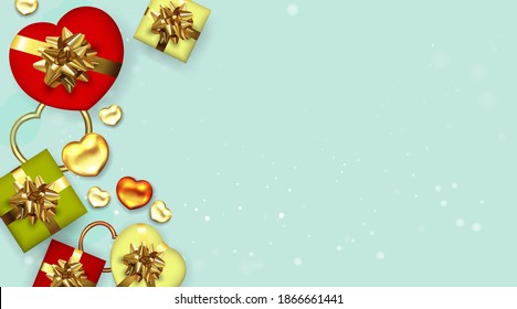 Holiday card. Happy Valentine's, Mother's Day banner template.