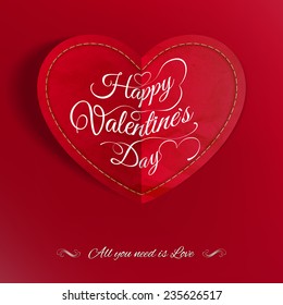 Holiday Card. Heart from paper Valentines day. EPS 10 vector file included