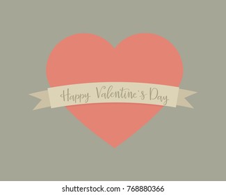 Holiday card with heart for Valentine's Day