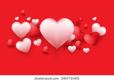 holiday card with hearts vector illustration