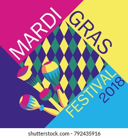 Holiday card for the holiday of Mardi Gras