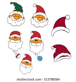 Holiday card with santa. Cartoon design.