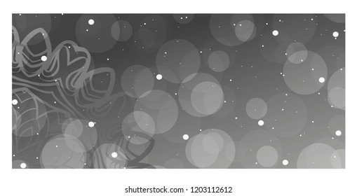 Holiday card template with mandala pattern. For business card, meditation class. Vector illustration