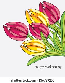 	Holiday card with tulips, vector