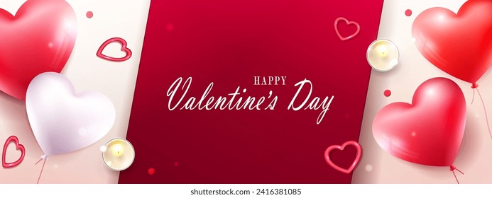 Holiday card, Valentine's day, beautiful shiny heart.