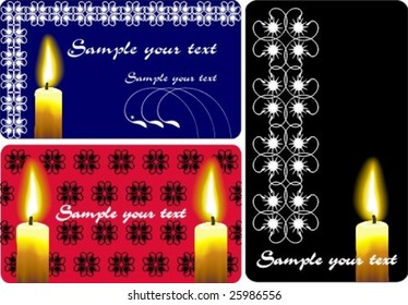 holiday cards with candles