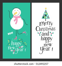 Holiday cards - Marry Christmas and Happy New Year