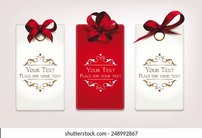 Holiday cards with red bows