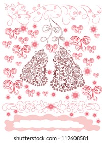 holiday cards with vector bells. Beautiful background for design