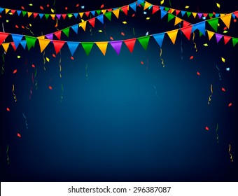 Holiday celebration background with a garland. Vector.