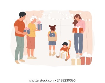 Feiertage isoliert Konzept Vektor-Illustration. Feiertagsgrüße, Familienfeier Tradition, saisonale Veranstaltung, Freunde Party, Heimdekoration, Spaß zusammen Vektor-Konzept.